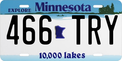 MN license plate 466TRY