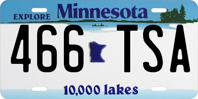 MN license plate 466TSA
