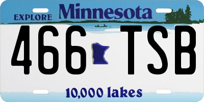 MN license plate 466TSB