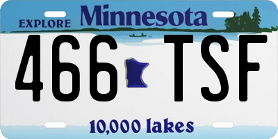 MN license plate 466TSF