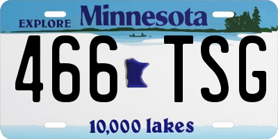 MN license plate 466TSG