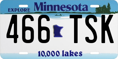 MN license plate 466TSK