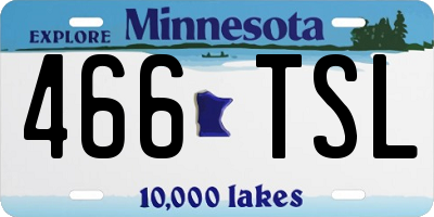 MN license plate 466TSL