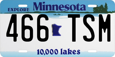 MN license plate 466TSM