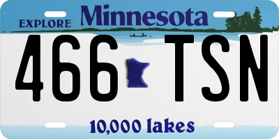 MN license plate 466TSN