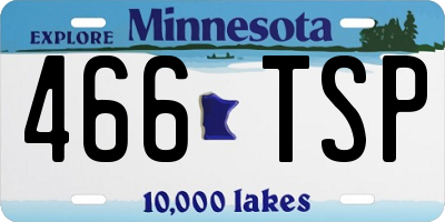 MN license plate 466TSP