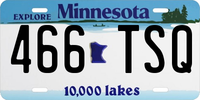 MN license plate 466TSQ