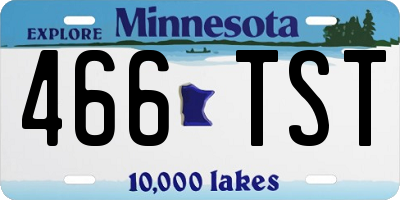 MN license plate 466TST