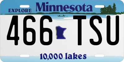MN license plate 466TSU