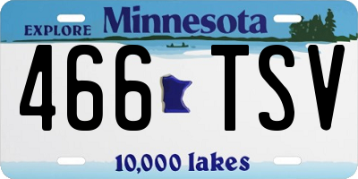MN license plate 466TSV