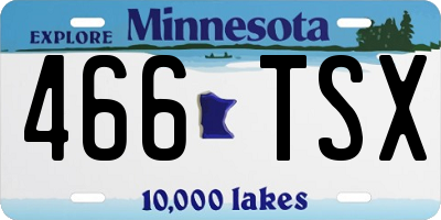 MN license plate 466TSX