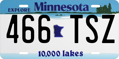 MN license plate 466TSZ
