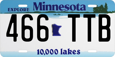 MN license plate 466TTB