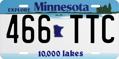 MN license plate 466TTC
