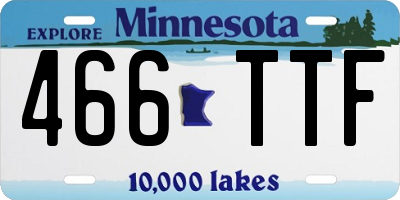 MN license plate 466TTF