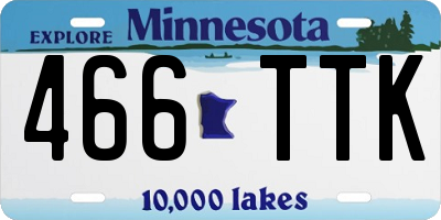 MN license plate 466TTK