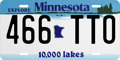 MN license plate 466TTO