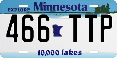 MN license plate 466TTP