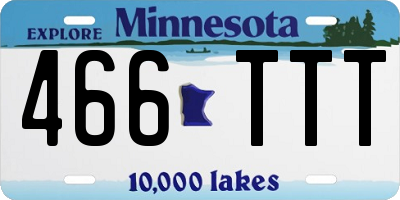 MN license plate 466TTT
