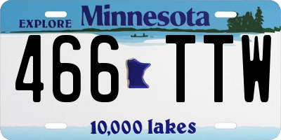 MN license plate 466TTW