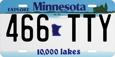 MN license plate 466TTY