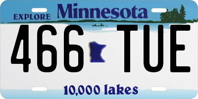 MN license plate 466TUE