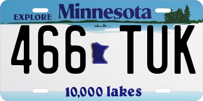 MN license plate 466TUK