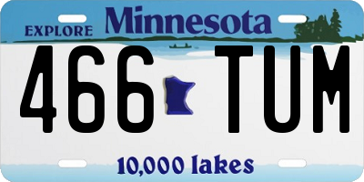 MN license plate 466TUM
