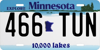 MN license plate 466TUN