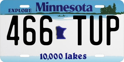 MN license plate 466TUP
