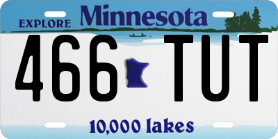 MN license plate 466TUT