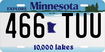 MN license plate 466TUU