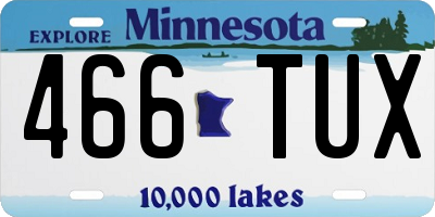 MN license plate 466TUX