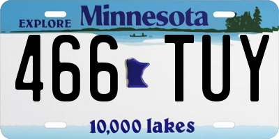 MN license plate 466TUY