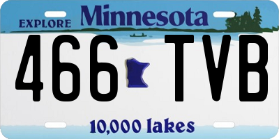 MN license plate 466TVB