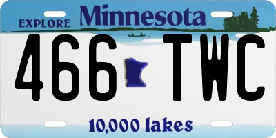MN license plate 466TWC