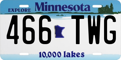 MN license plate 466TWG