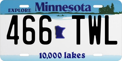 MN license plate 466TWL