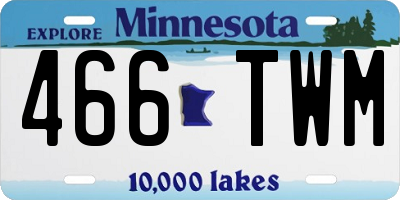 MN license plate 466TWM