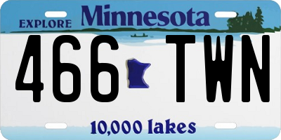 MN license plate 466TWN