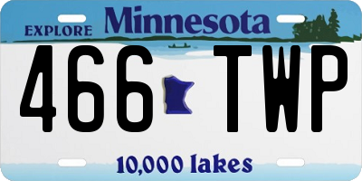 MN license plate 466TWP
