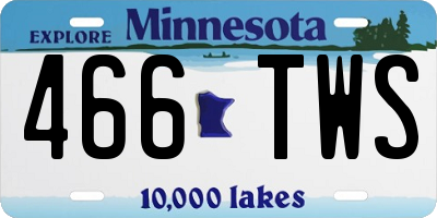 MN license plate 466TWS