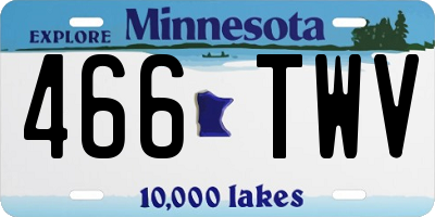MN license plate 466TWV