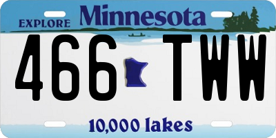 MN license plate 466TWW