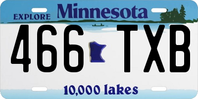 MN license plate 466TXB