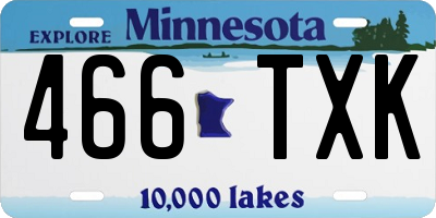 MN license plate 466TXK