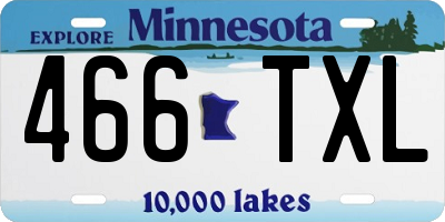 MN license plate 466TXL
