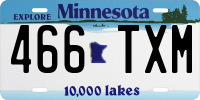 MN license plate 466TXM
