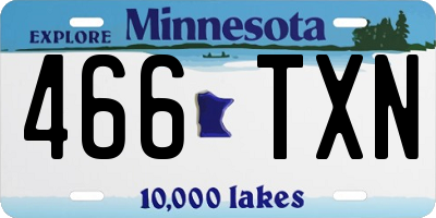 MN license plate 466TXN