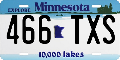MN license plate 466TXS